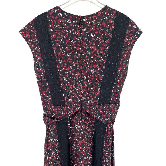 Thakoon Collective Floral Lace Maxi Dress Dark Floral Prairie Boho Sz 4 - Picture 7 of 12